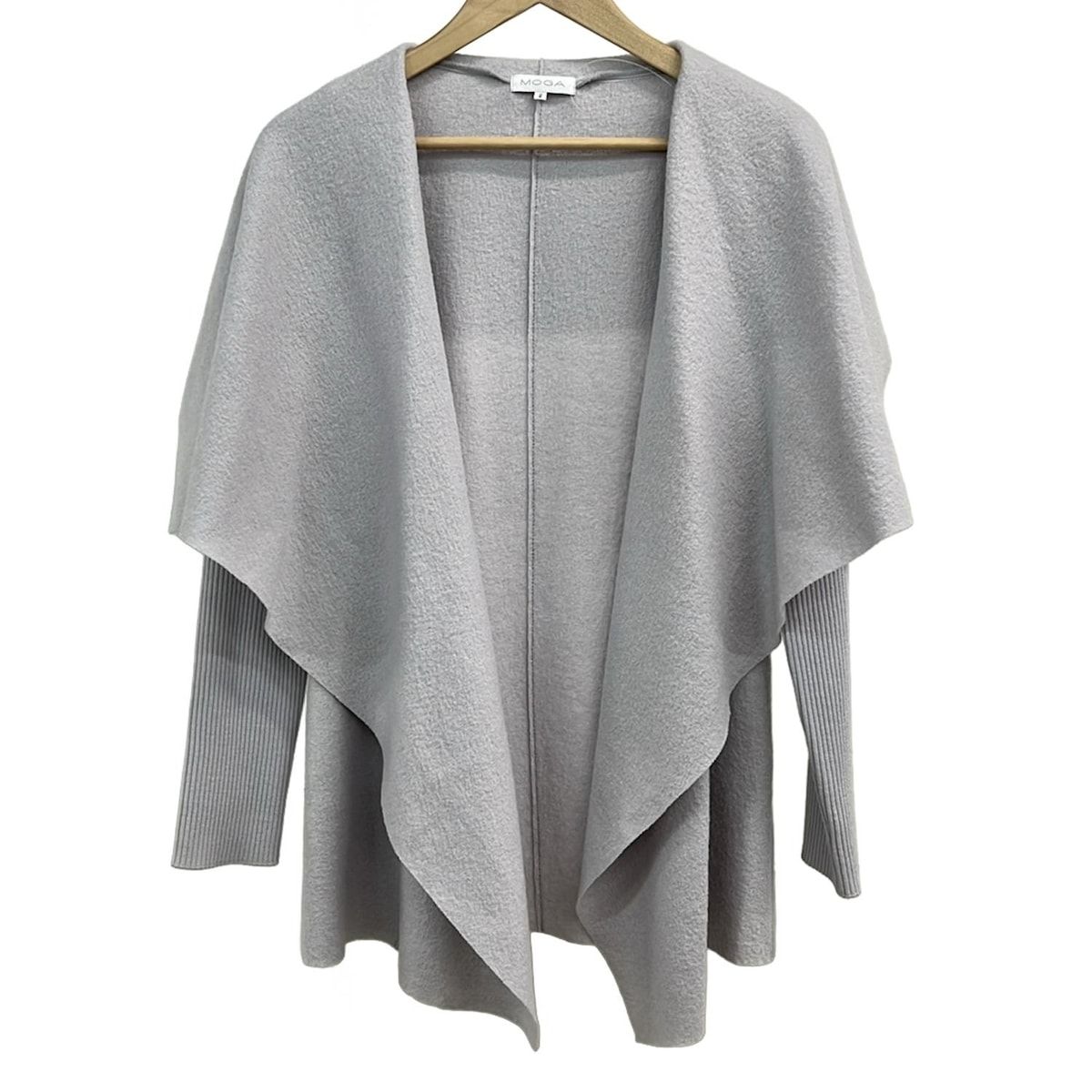 MOGA モガ コート サイズ2 M レディース - ライトグレー 長袖|ニット|春|秋