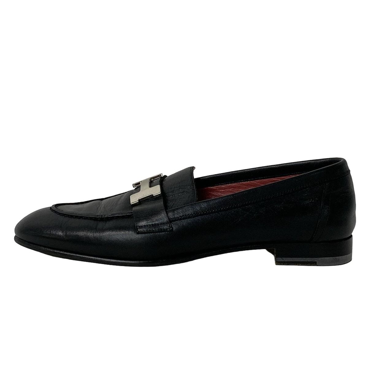 HERMES エルメス ローファー 37 レディース - 黒 レザー