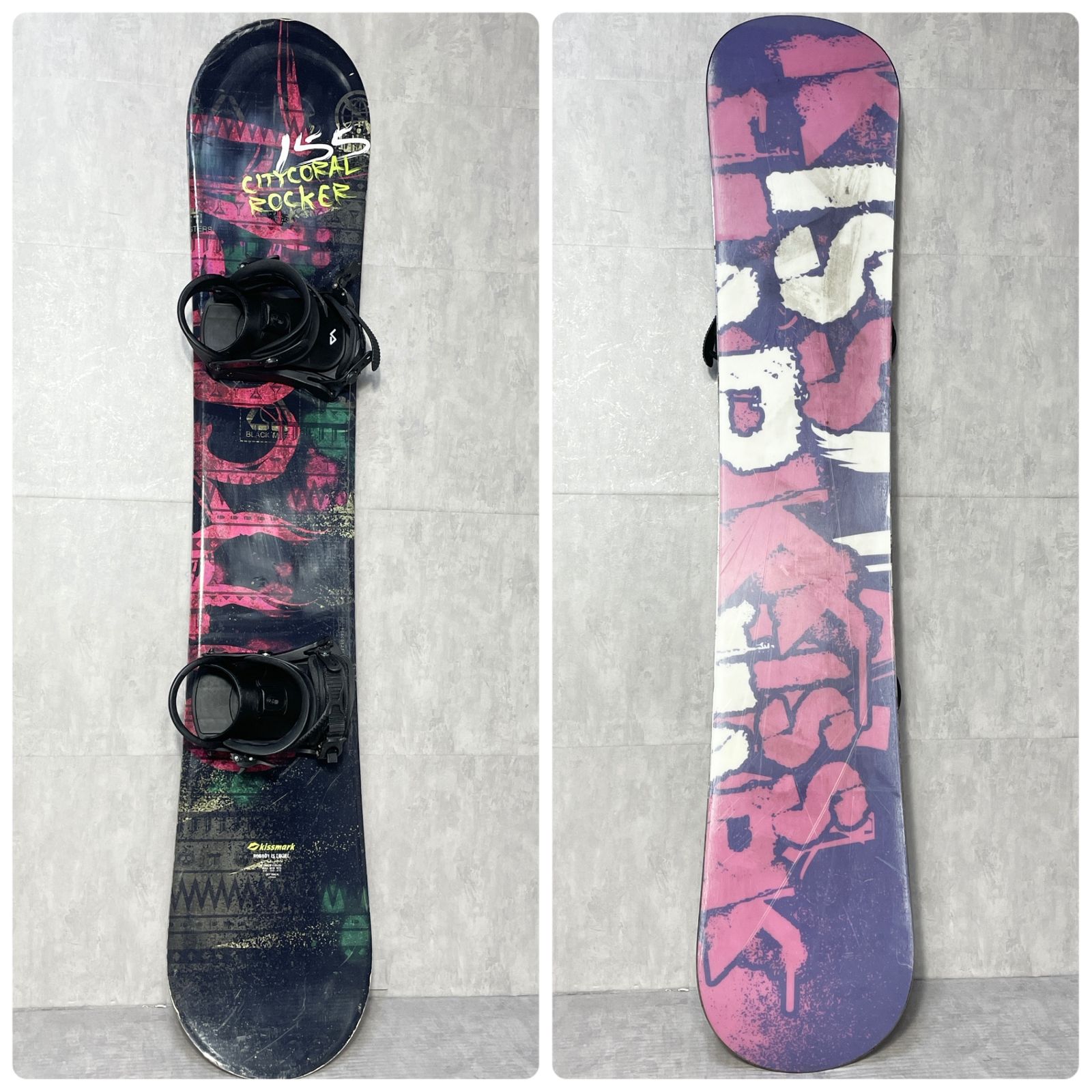 スノーボードセット kissmark CITYCORAL ROCKER メンズ 2点 155cm 
