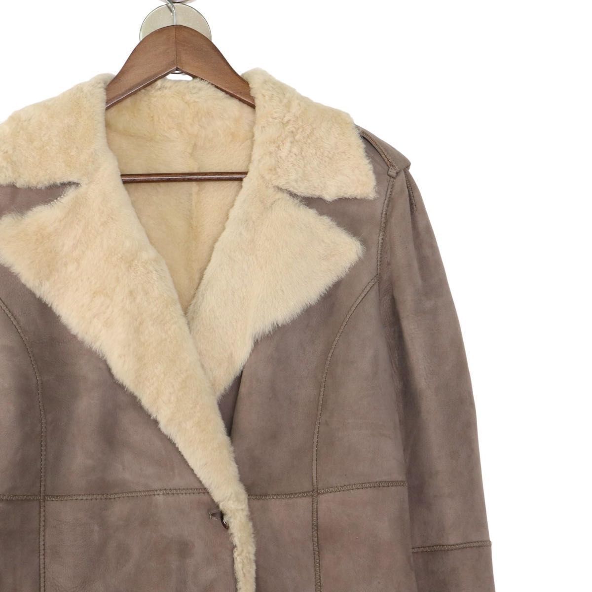 最高級アウター】ロエベ LOEWE ムートンコート ロング丈 羊革 裏ボア