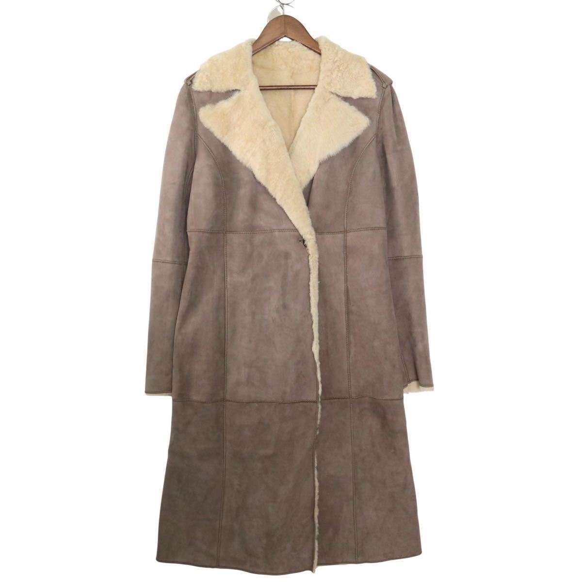 ロエベムートンコート 最高級アウター】ロエベ LOEWE ムートンコート ロング丈 羊革 裏ボア