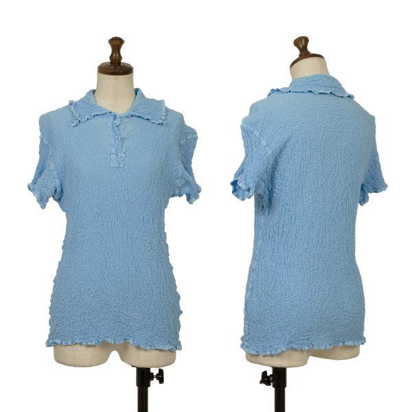 イッセイミヤケミーISSEY MIYAKE me 染めカリフラワー半袖ポロシャツ