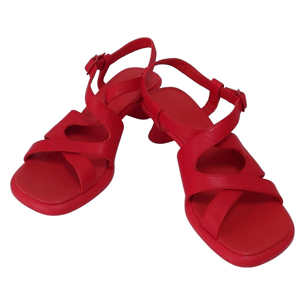 CAMPER カンペール サンダル 38 レディース - レッド レザー