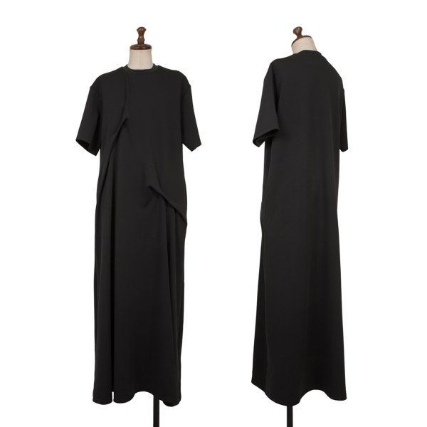 アンスリードUN 3 D. つまみデザインポリストレッチTシャツワンピース 黒38