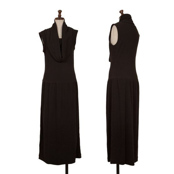 トリココムデギャルソンtricot COMME des GARCONS コットンドレープネックノースリーブワンピース 黒M