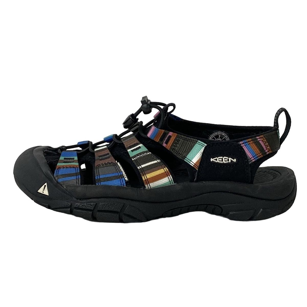 KEEN キーン サンダル 25 cm メンズ - 黒×グリーン×マルチ