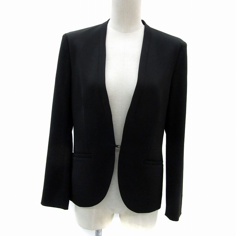 ICB【美品】セットアップ　ブラック アイシービー iCB セットアップ 上下 ノーカラージャケット ミドル丈