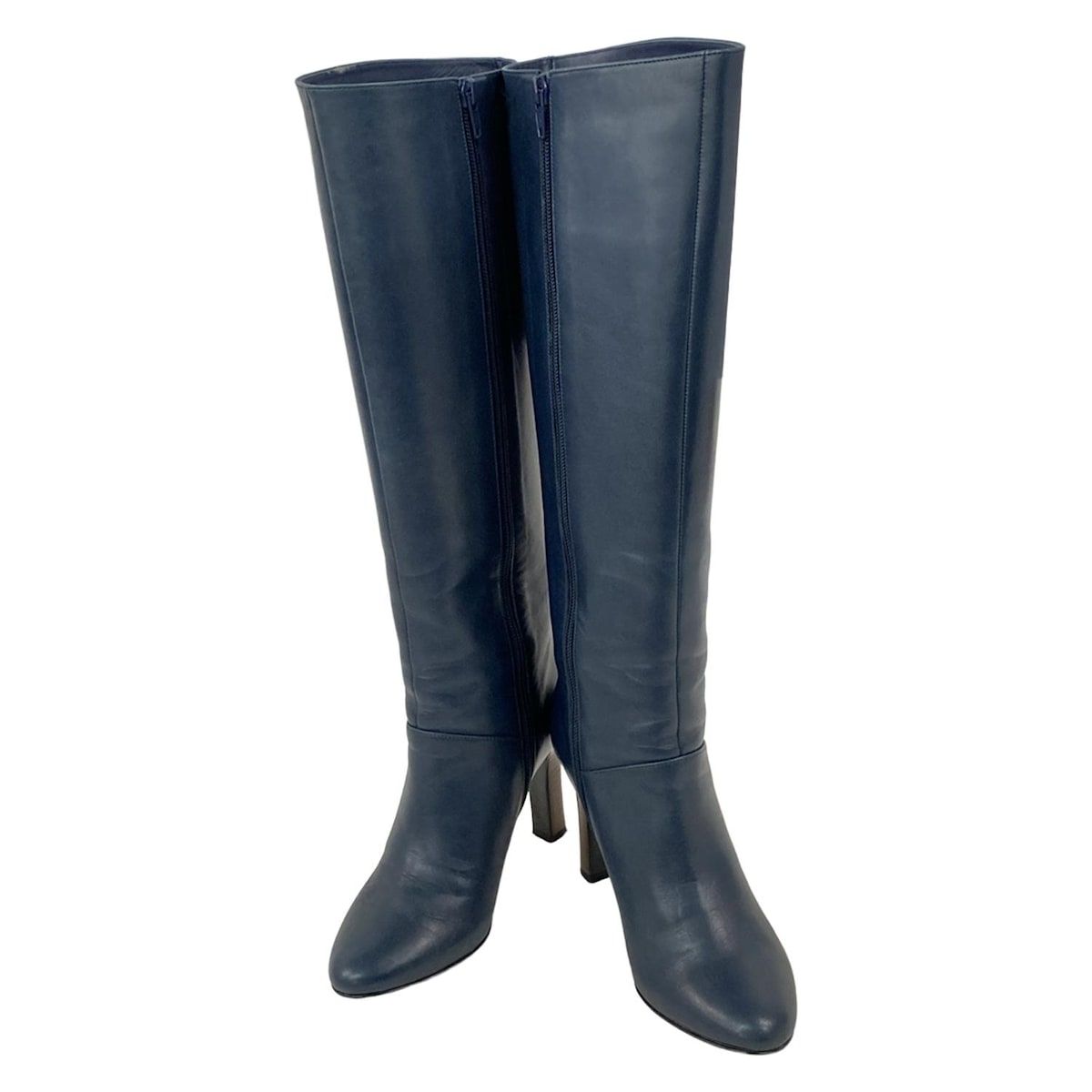 DIANA ダイアナ ロングブーツ 23 1 2 レディース - ネイビー レザー