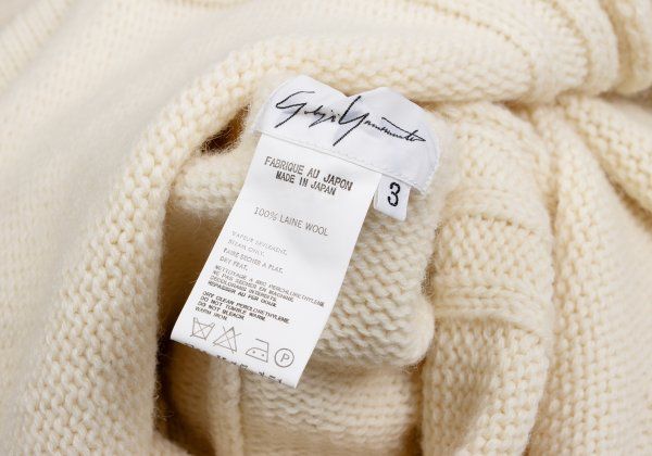  ヨウジヤマモト ファムYohji Yamamoto FEMME ウールハーフジップセーラー ニットワンピース クリーム3 ワンピース マタニティ