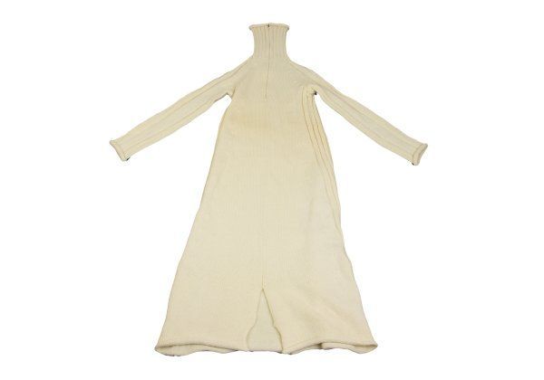 ヨウジヤマモト ファムYohji Yamamoto FEMME ウールハーフジップセーラー ニットワンピース クリーム3