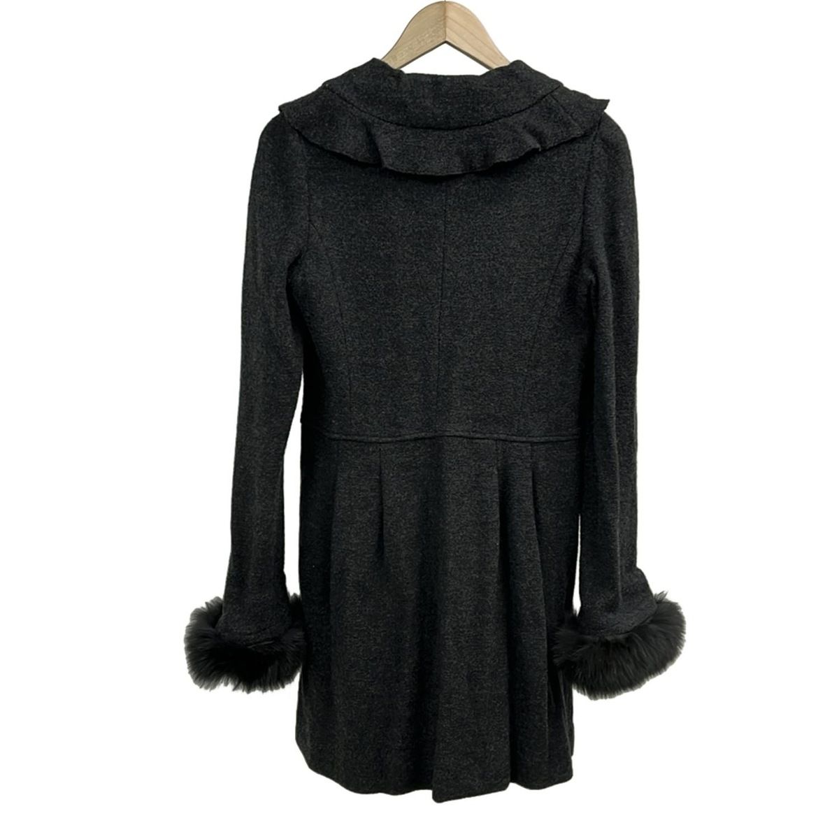 FRANCO FERRARO フランコフェラーロ コート サイズ3 L レディース - ダークグレー 長袖 フォックス フリル 秋 冬