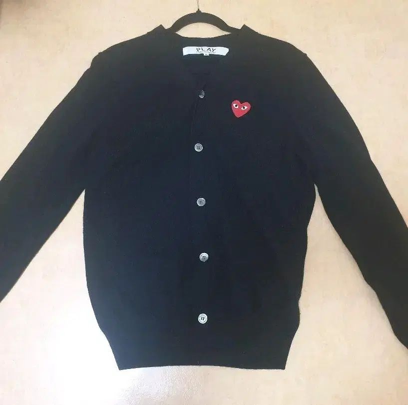 コム デ ギャルソン レッド ハート ニット カーディガン