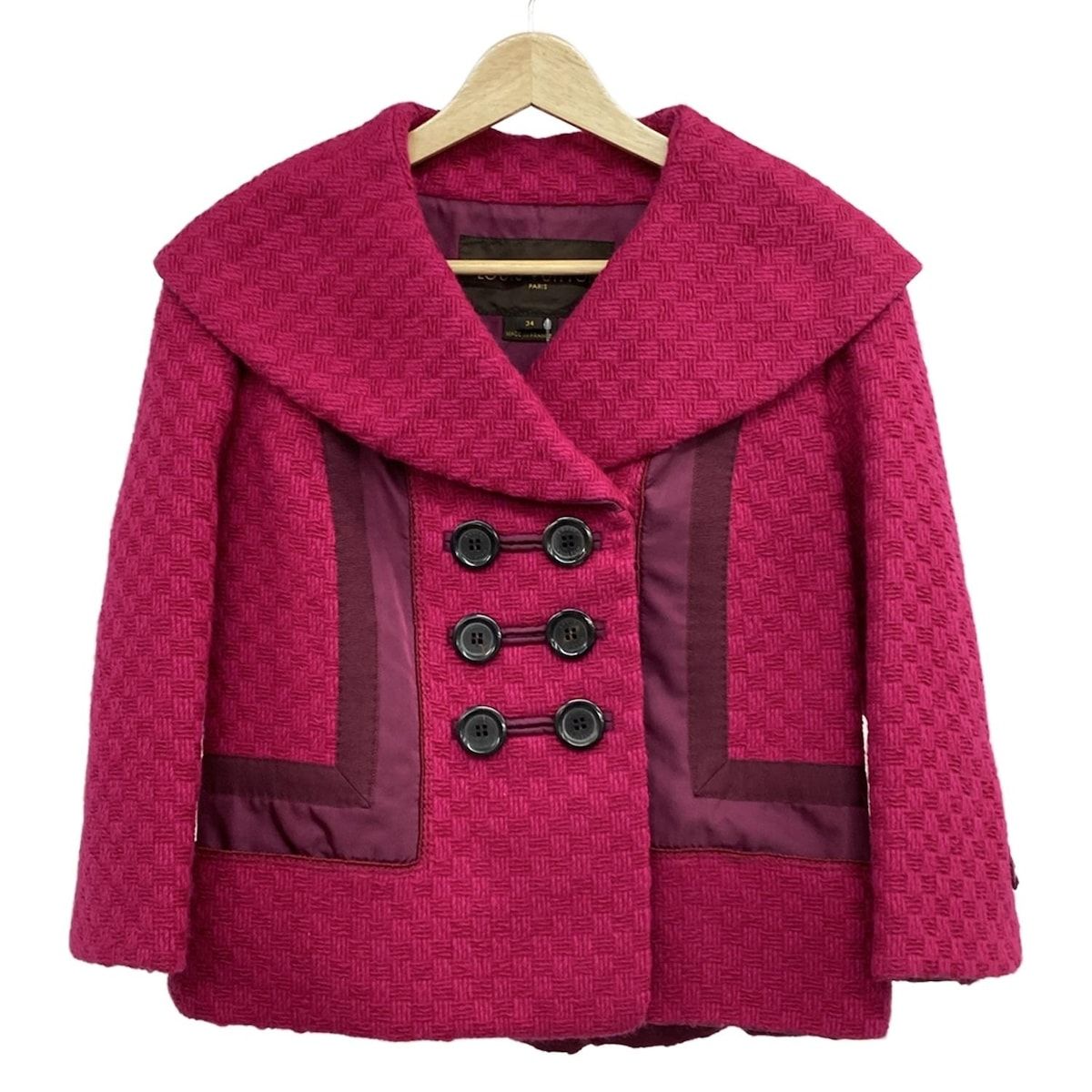 LOUIS VUITTON ルイヴィトン ジャケット サイズ34 S レディース - RW 052 B ピンク 長袖 ニット 冬