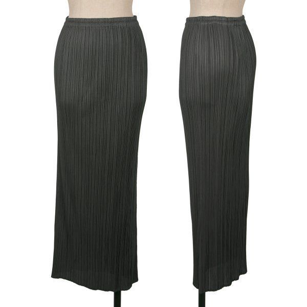 プリーツプリーズPLEATS PLEASE プリーツロングスカート グレー4
