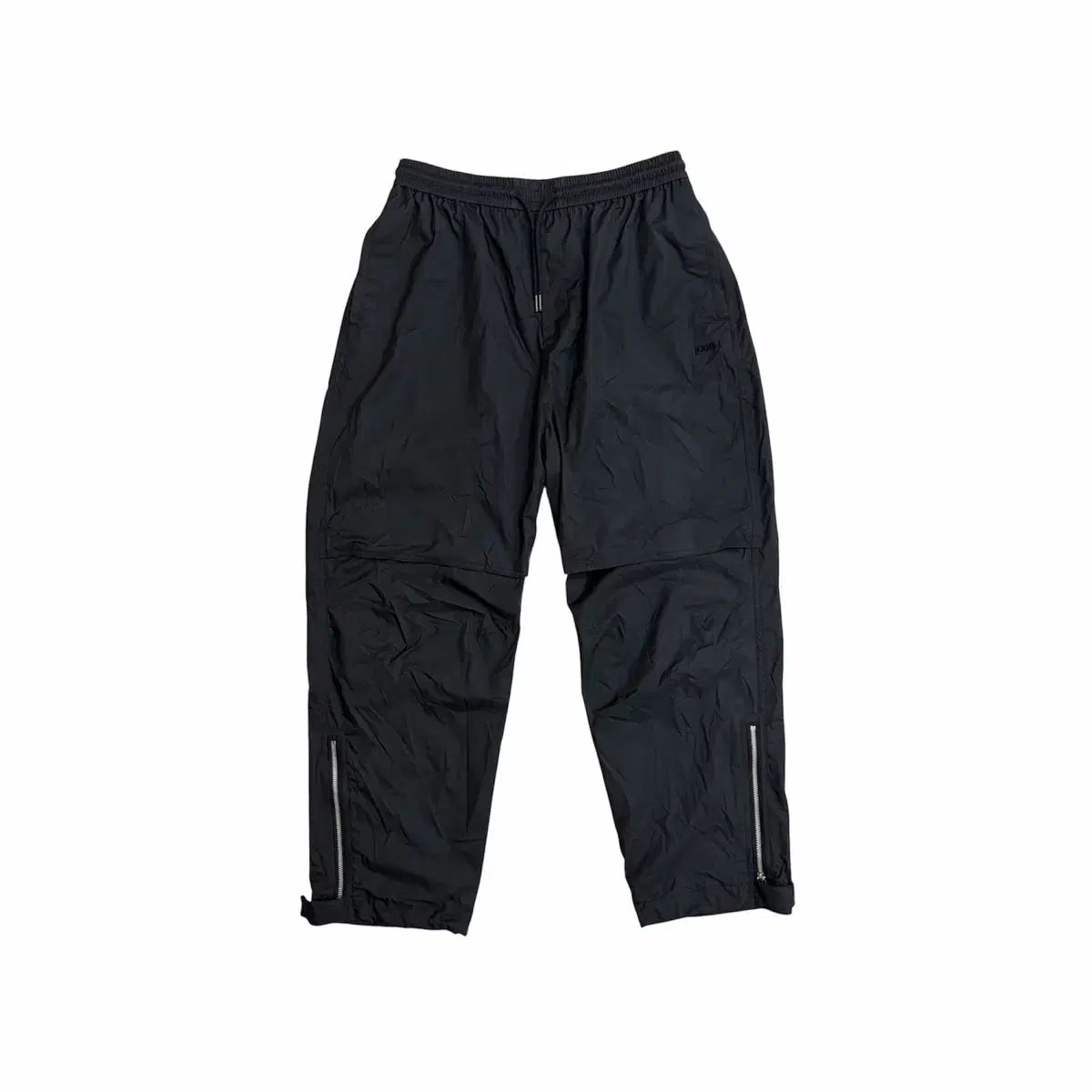 Juun J ジュンジェイ 22 SS ロー クレッシェ シューリング ワイド ブラック パンツ ズボン 46