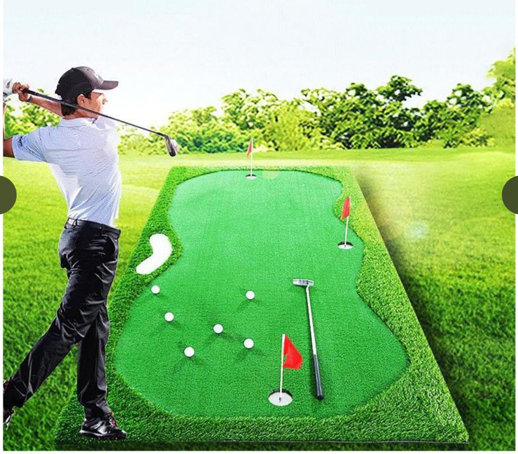 大好評パターマット 大型 ゴルフパッティンググリーン パターマット 練習器具 練習 ゴルフ携帯型防真芝生 屋内 屋外 静音収納便利器具