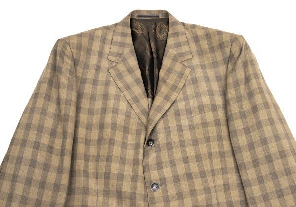 ジャンニヴェルサーチGIANNI VERSACE シルクブロックチェック