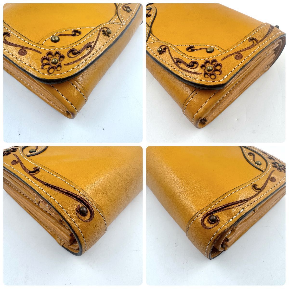 希少✨ダコタ　デイジー　折り財布　レザー　スタッズ　カッティング　フラワー　美品 ✨希少 大人気✨Dakota ダコタ デイジー 折り財布 本革 レザー