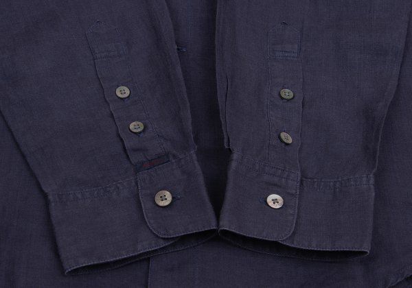 パパスPapas リネンロゴパッチ長袖シャツ 紺48M - メルカリ
