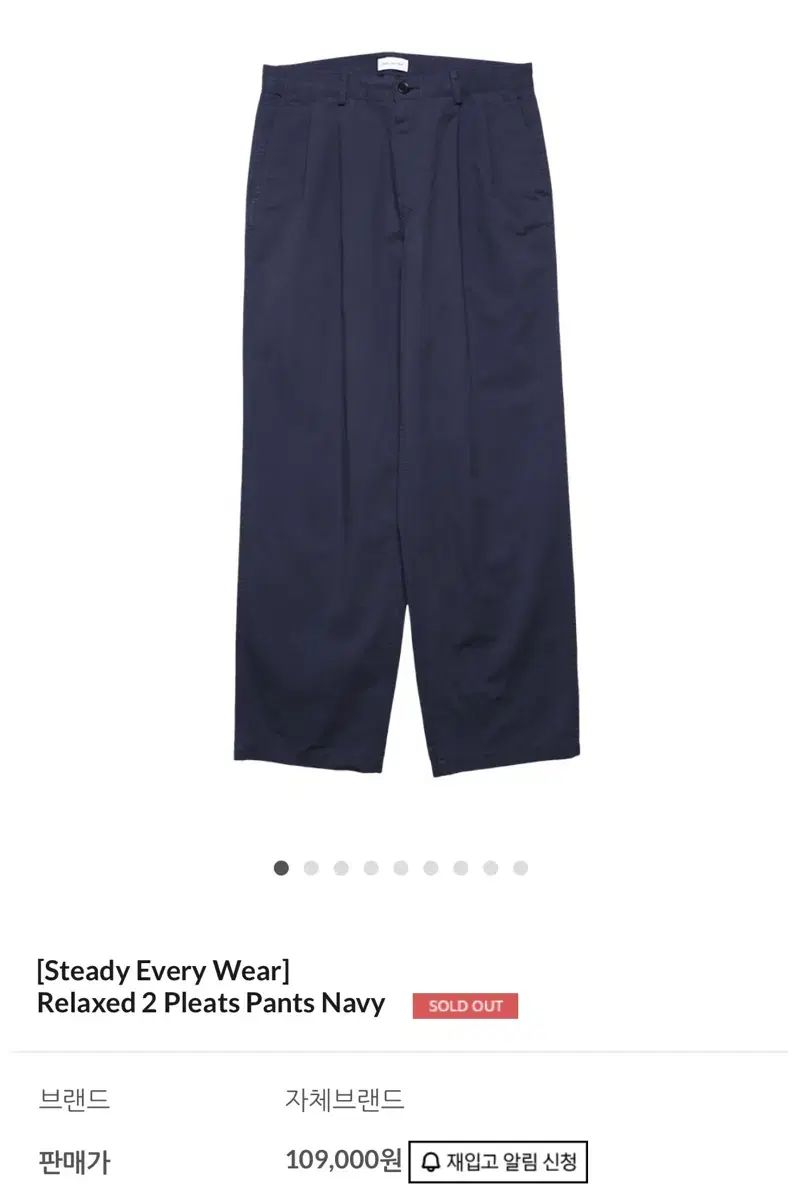 ステディエブリーウェア | リラックスド トゥ プリーツ パンツ 2 ネイビー