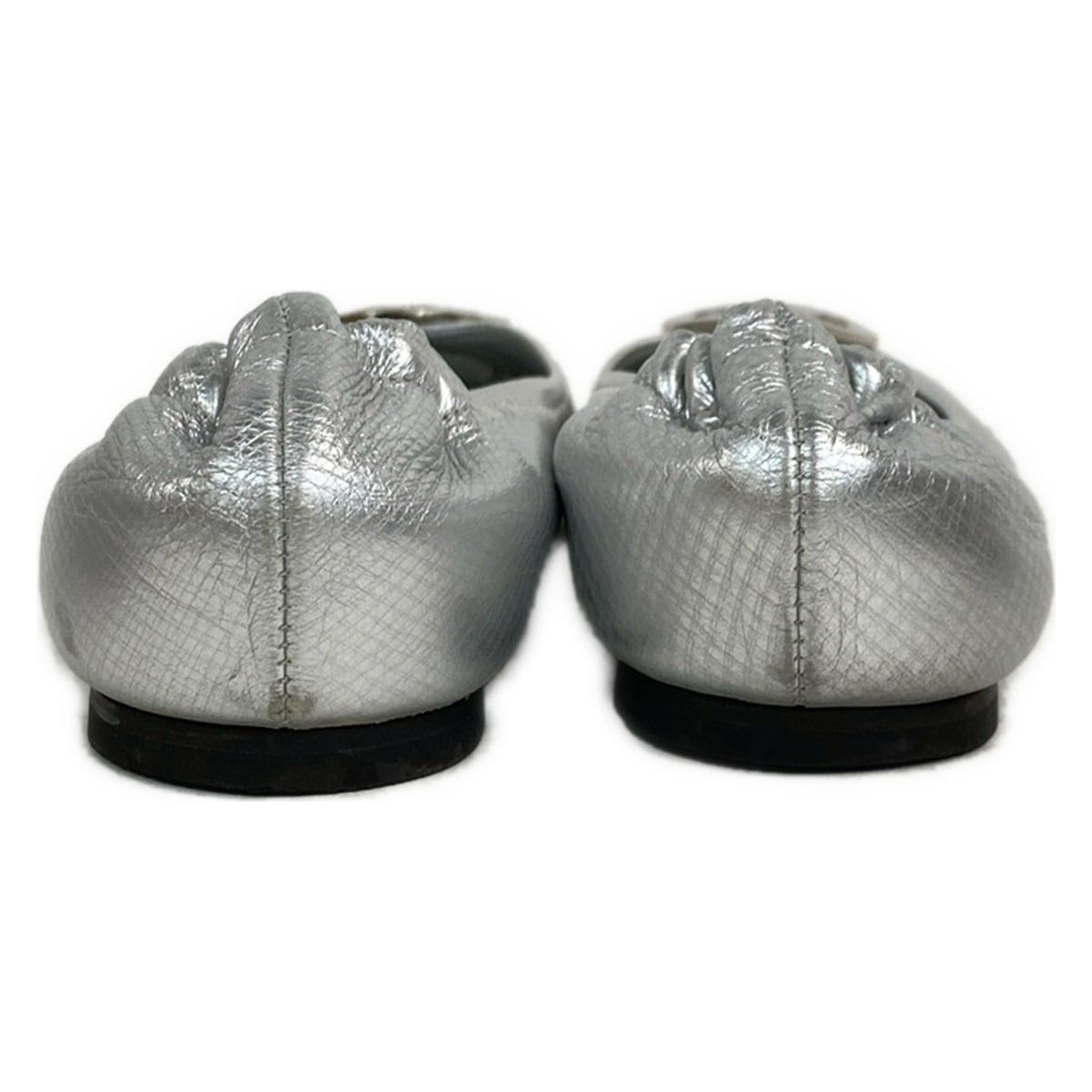 TORYBURCH トリーバーチ　シルバー レザー フミュール TORY BURCH(トリーバーチ) フラットシューズ 8M レディース - シルバー