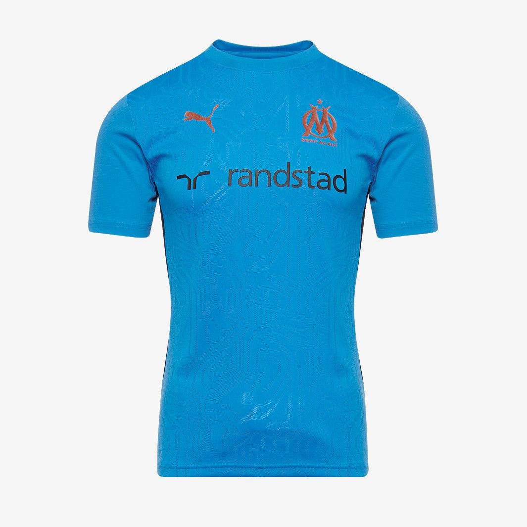 匿名配送 Puma マルセイユ 24|25 トレーニング 半袖 ユニフォーム 青|カッパー