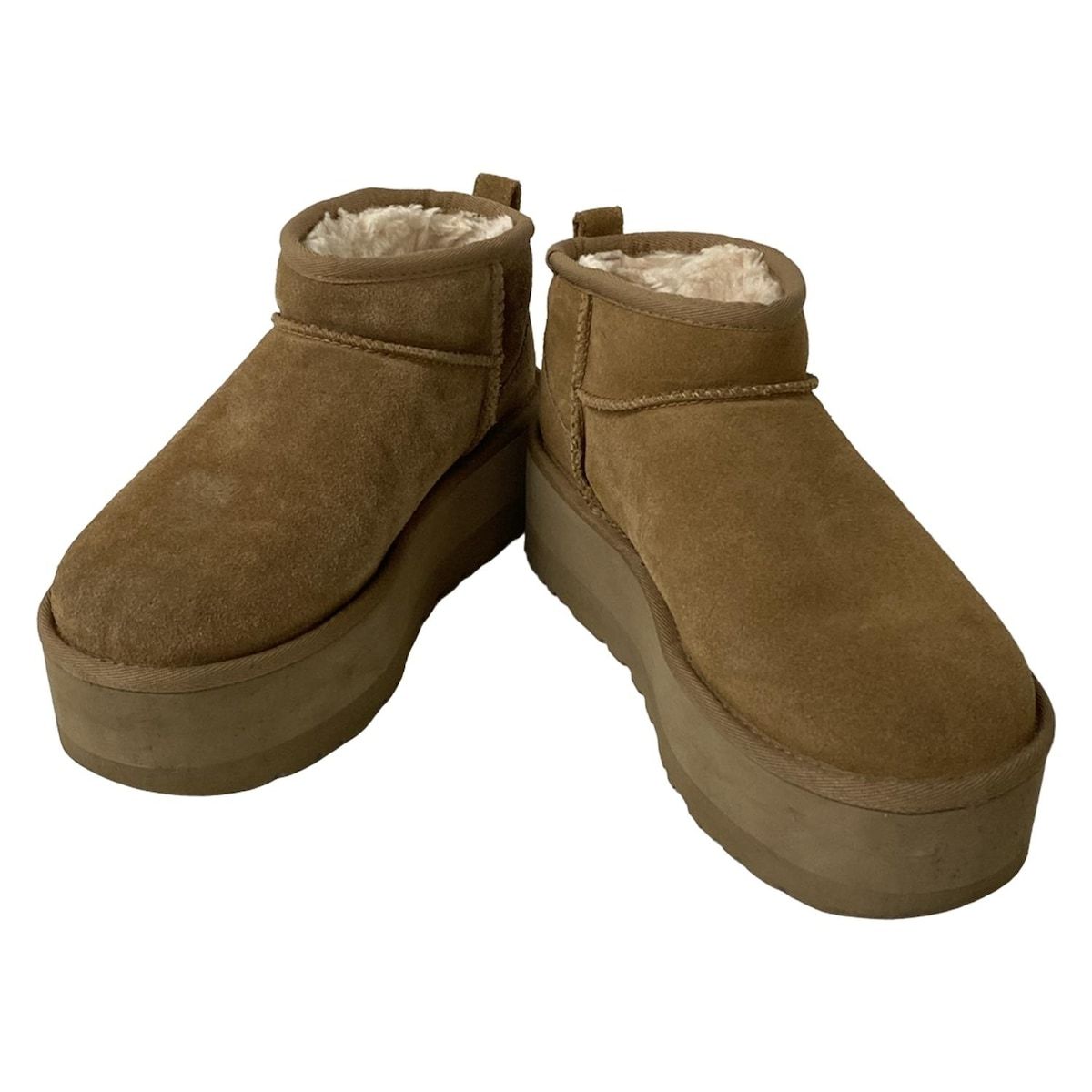 UGG アグ ショートブーツ 24 cm レディース クラシック ウルトラ ミニ プラットフォーム 1135092 ブラウン ムートン