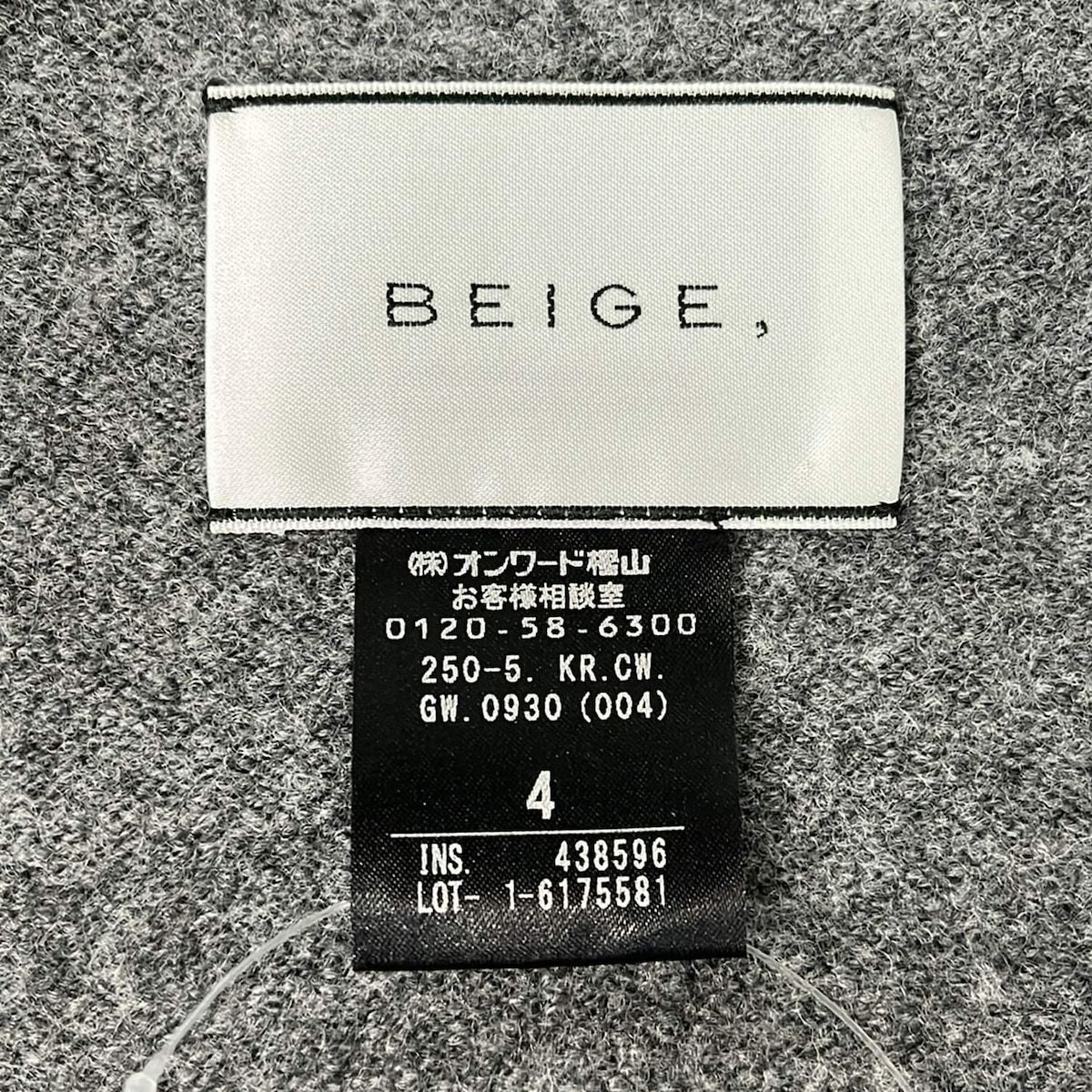  BEIGE ベイジ ポンチョ サイズ4 XL レディース - グレー ニット 秋 冬 ポンチョ ケープコート ジャケット アウター