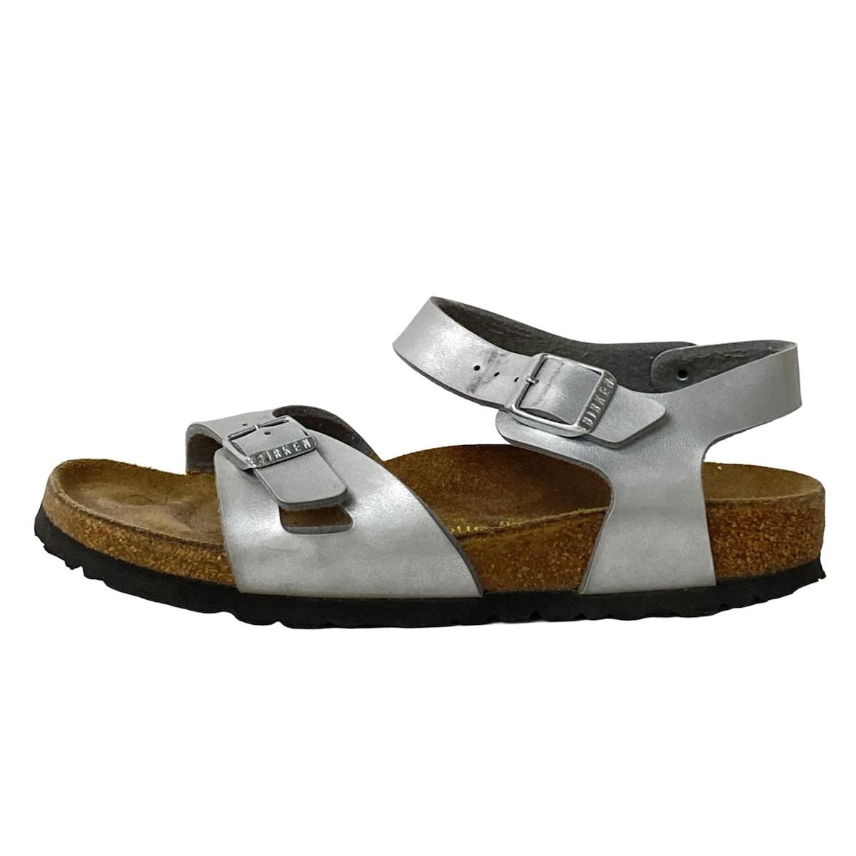 BIRKEN STOCK ビルケンシュトック サンダル 37 レディース シルバー