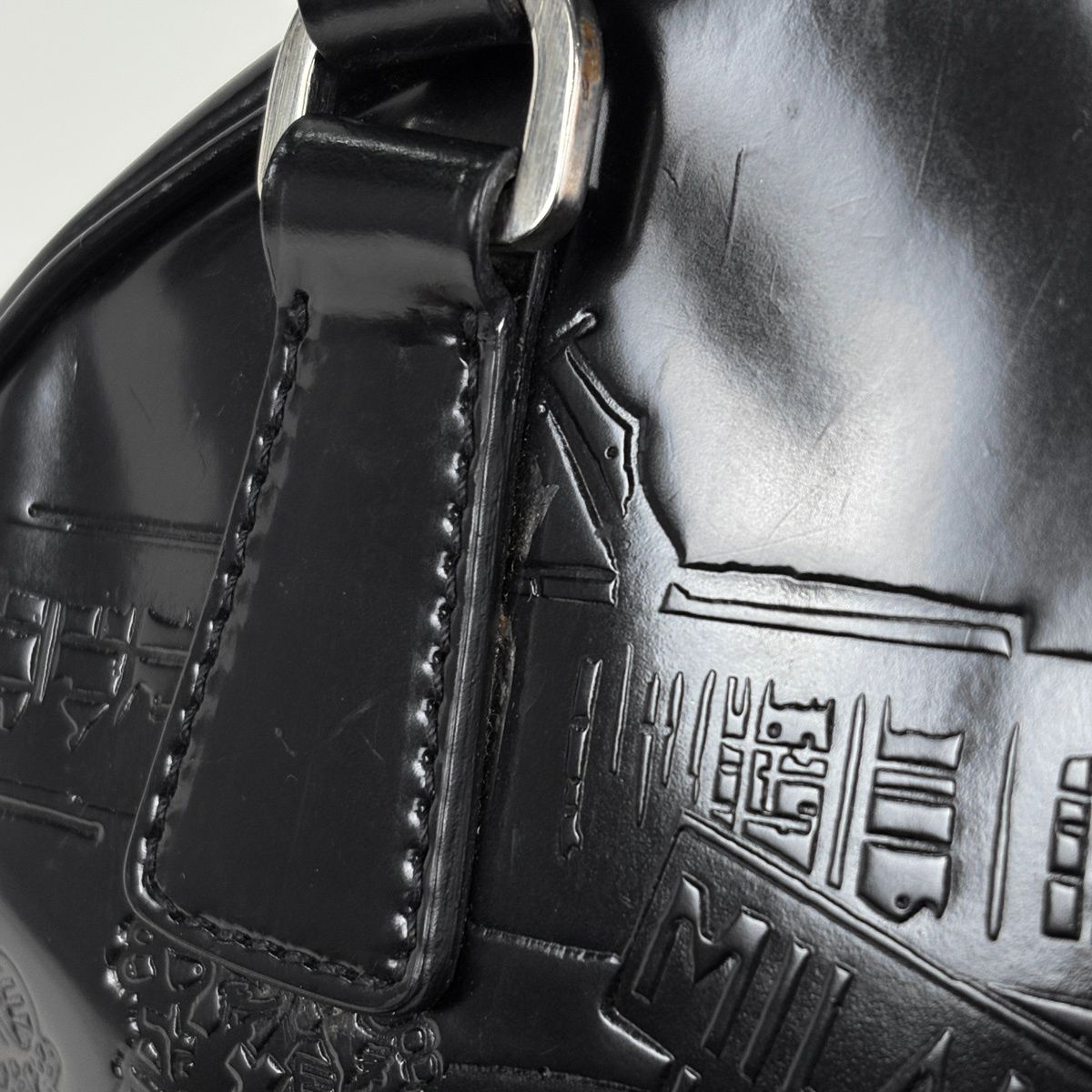 プラダ PRADA ロゴ プレート ハンドバッグ SPAZZOLATO PRIN ショルダー