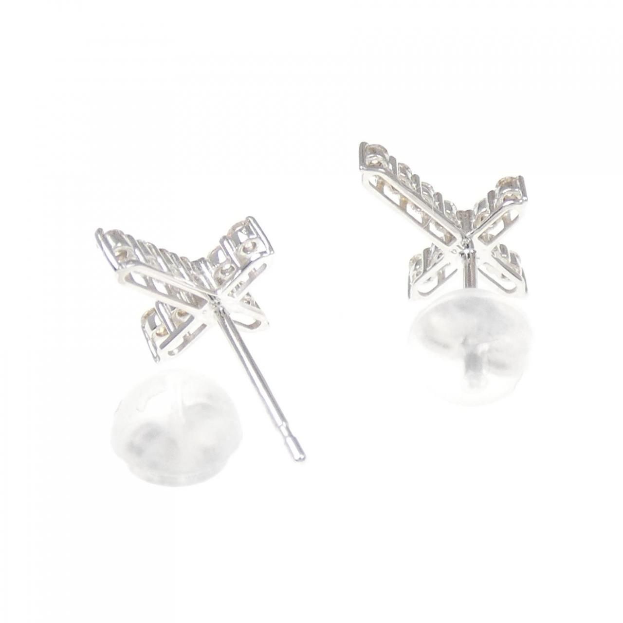新品】K18WG クロス ダイヤモンド ピアス 0.20CT - メルカリ