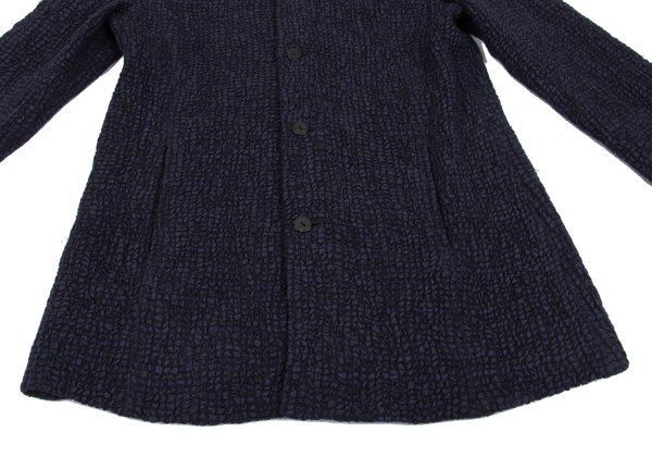 良品✨ヨーガンレール シルク混 スタンドカラー ジャケット コート Mサイズ ヨーガンレールJURGEN LEHL ウールシルクデザイン織りスタンドカラー