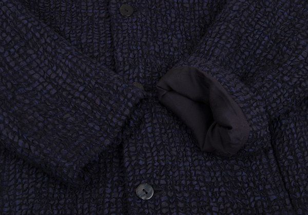 ヨーガンレールJURGEN LEHL ウールシルクデザイン織りスタンドカラー