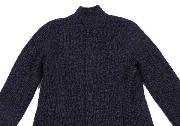 ヨーガンレールJURGEN LEHL ウールシルクデザイン織りスタンドカラー