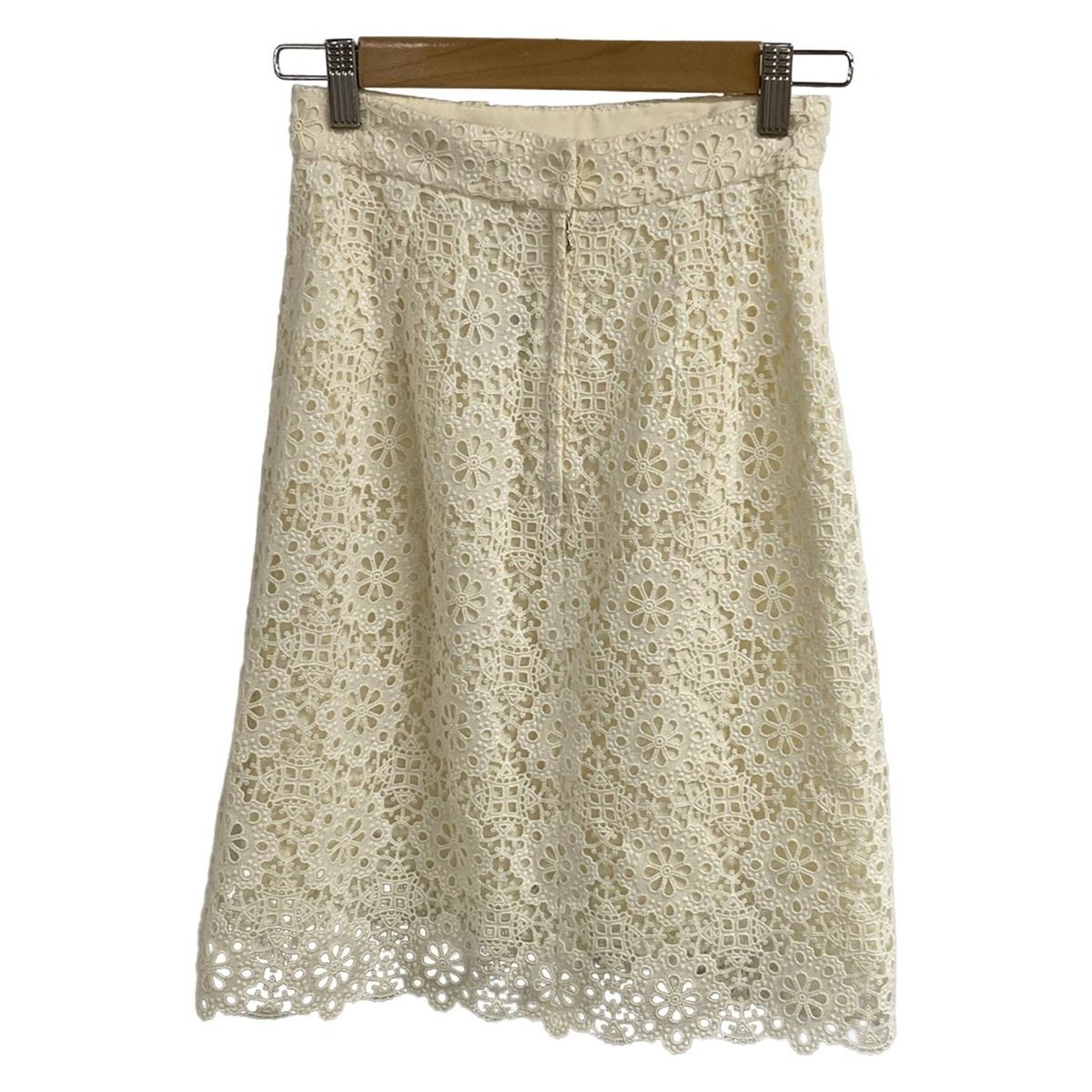 DOLCE-GABBANA ドルチェアンドガッバーナ スカート サイズ36 S レディース - アイボリー ひざ丈 レース