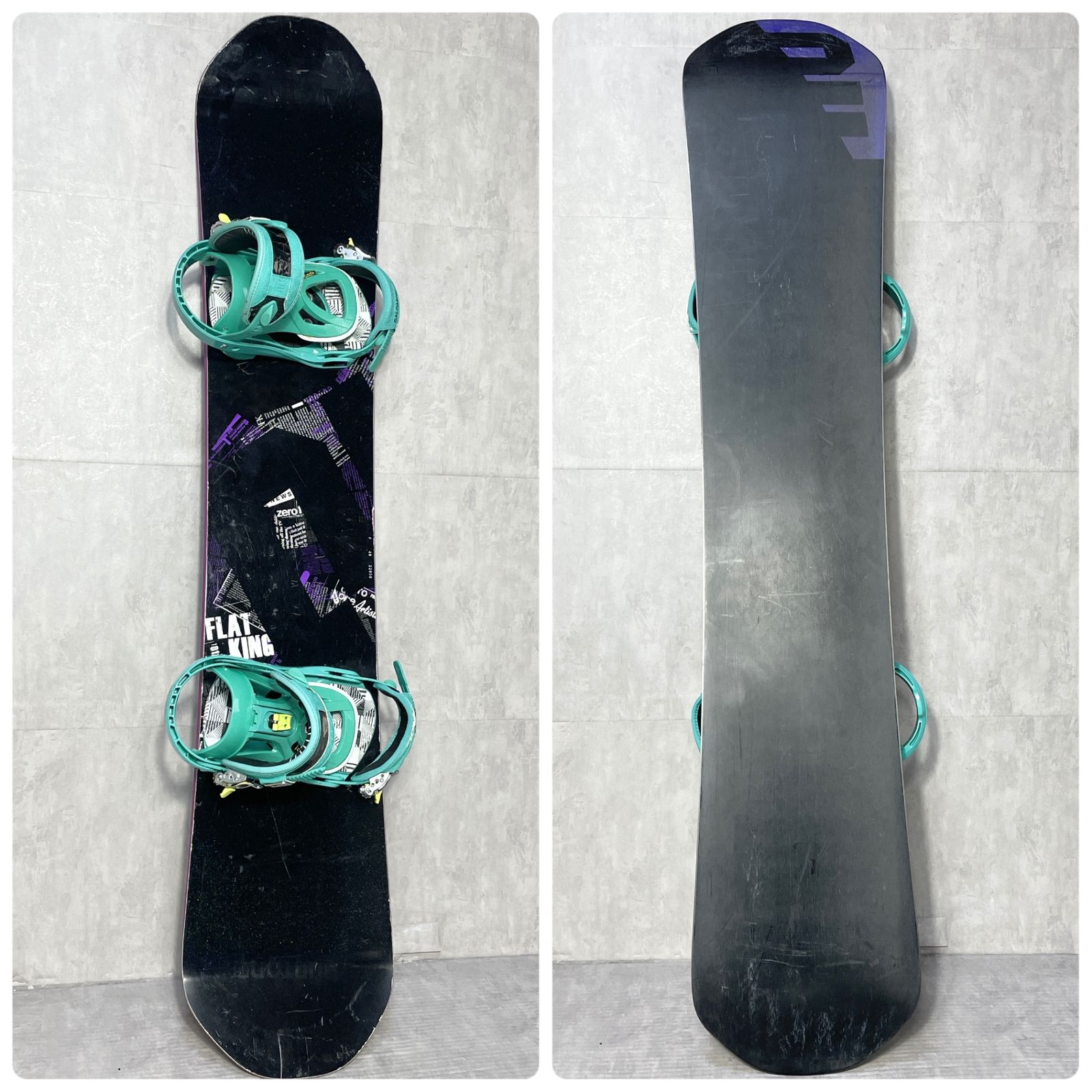 011 Artistic FLAT KING ゼロワンワン フラットキング スノーボードセット メンズ 2点 148 cm モデル サロモン ビンディング