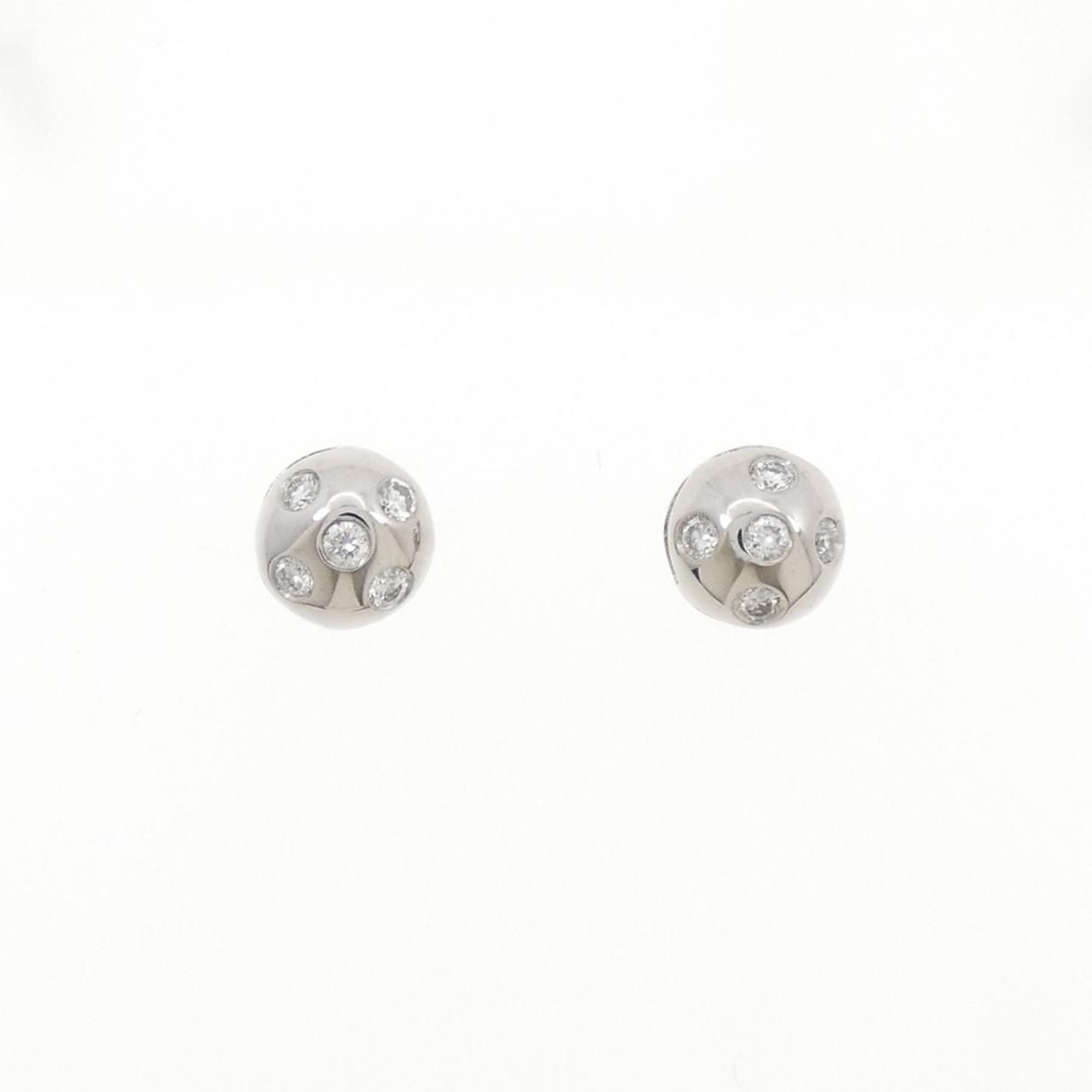 K 18 WG PT 900 ダイヤモンド ピアス 0.16 CT