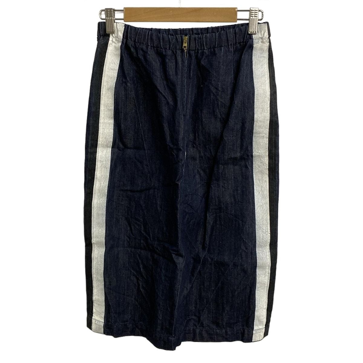 MARNI マルニ ロングスカート サイズ40 M レディース - ダークネイビー×白×黒 デニム ペイント加工