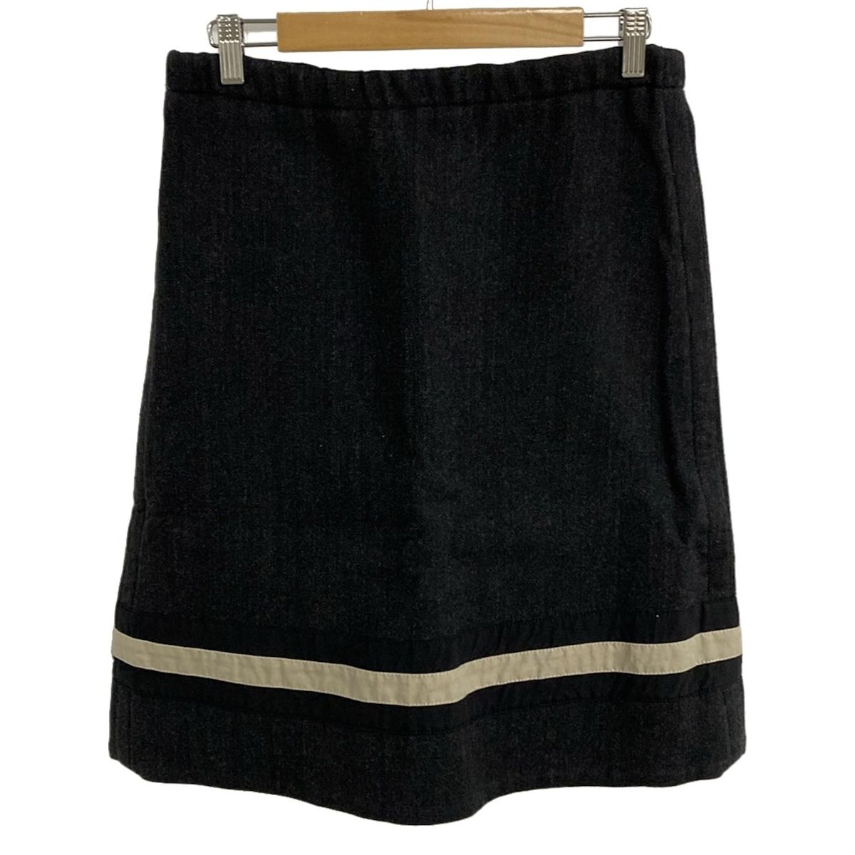 MARNI マルニ スカート サイズ42 M レディース ダークグレー 黒 アイボリー ひざ丈 2011年 WINTER EDITION