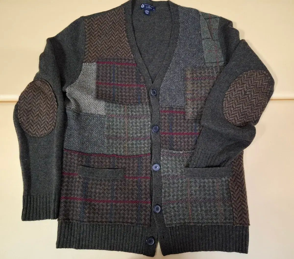 J.Crew ジェイクルー パッチワーク ウール カーディガン