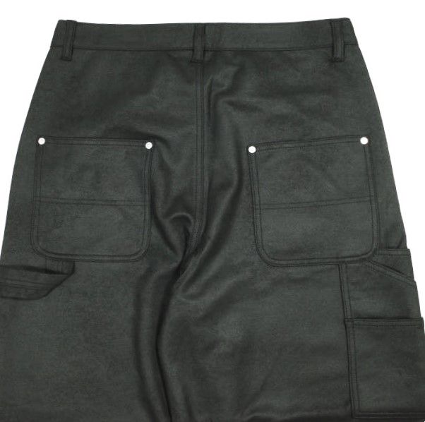 Danke Schon ダンケシェーン 25AW WEB＆限定 ECOSUEDE W-KNEE PANTS エコスエード ダブルニーパンツ UNS25118-OT L ブラック フェイクレザー ペインター ボトムス【新古品】【中古】【Danke Schon】 新品 Danke Schon ダンケシェーン 25AW WEB＆DEPOT限定 ECOSUEDE W