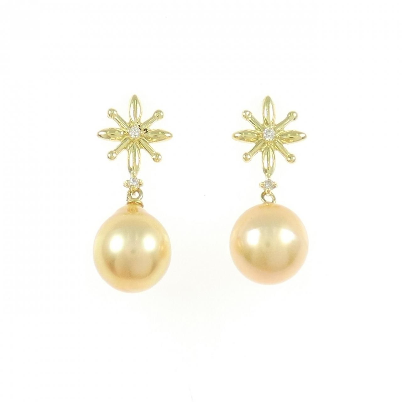 K 18 YG 白蝶パール ピアス 8 5 mm