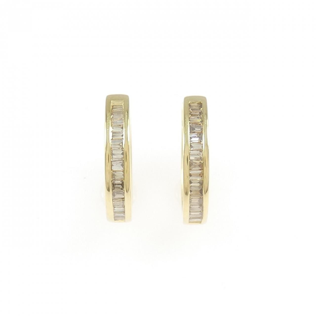 K 18 YG ダイヤモンド フープ ピアス 0 44 CT