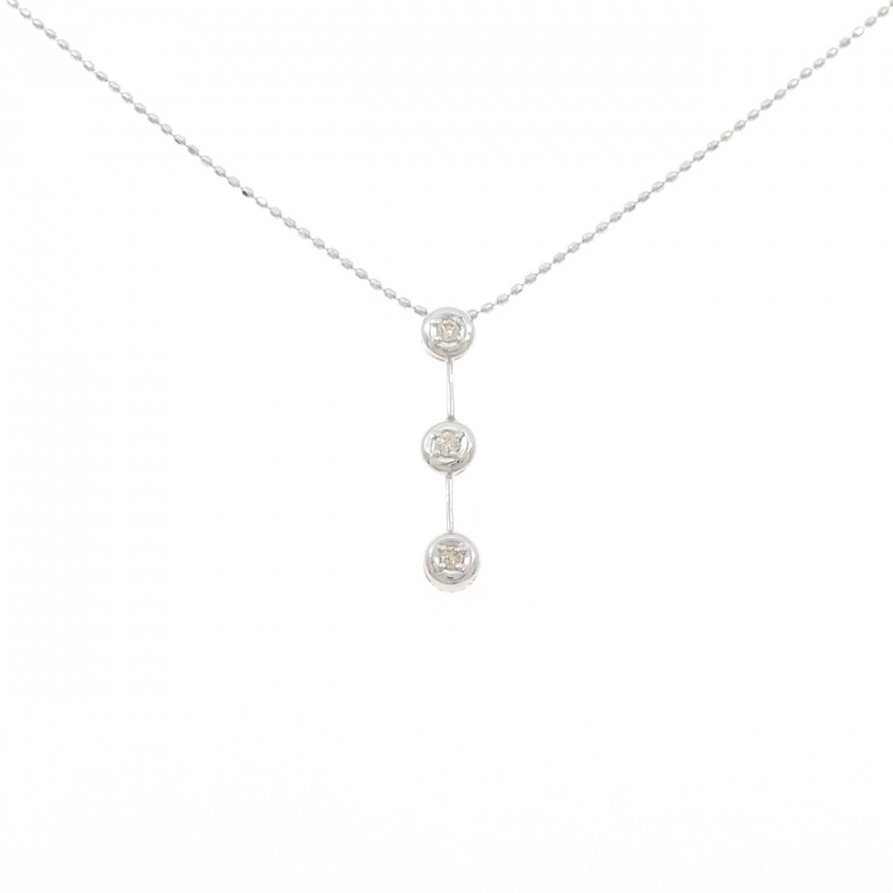 K 14 WG ダイヤモンド ネックレス 0.06 CT