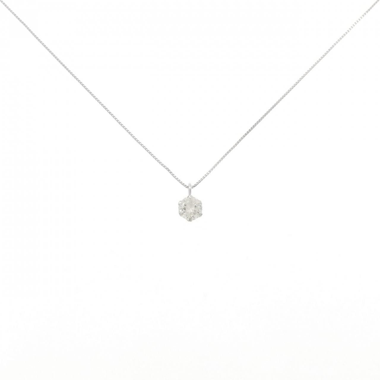 K 18 WG ソリティア ダイヤモンド ネックレス 0 20 CT