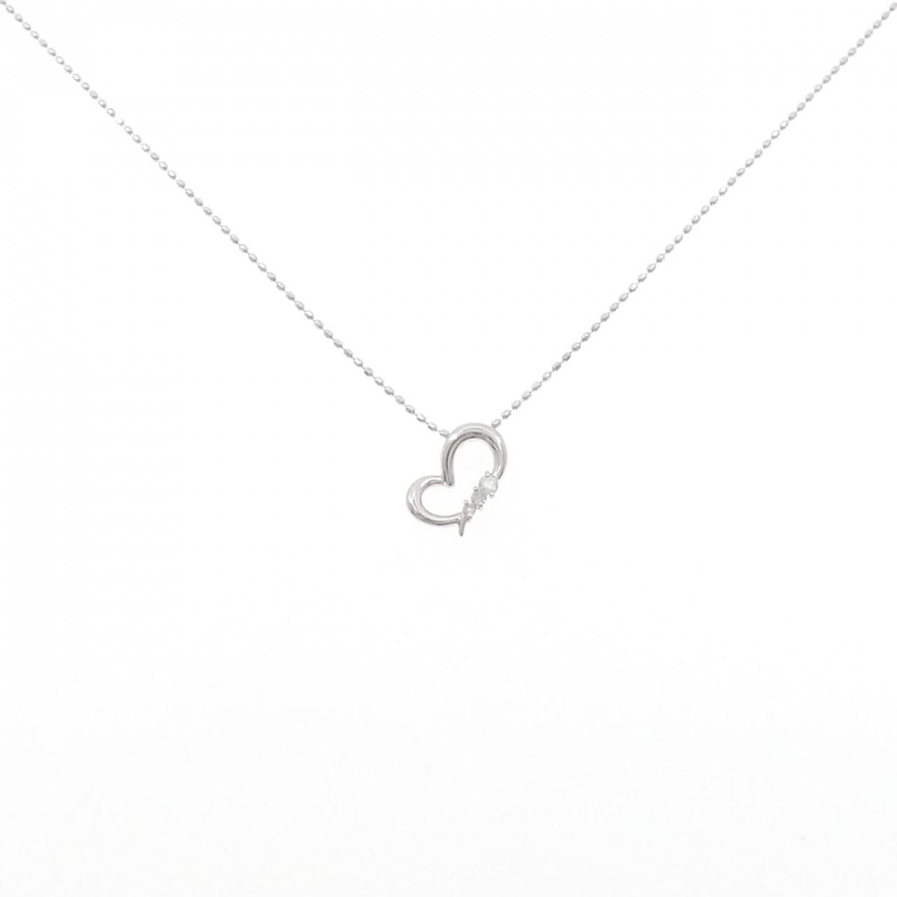 K10WG　中古品　ハート型 レディースネックレス tomatosarada（トマトサラダ） K10WG 誕生石シリーズ プチハート