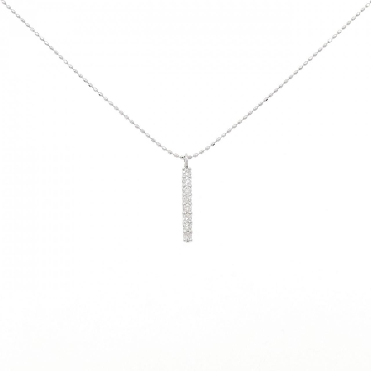 K18WG ダイヤモンド ネックレス 0.13CT