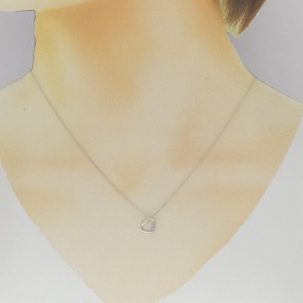 人気 K10WG アクアマリン ネックレス K10WG天然アクアマリンネックレス