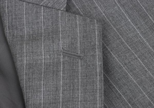 パラスパレス/テーラードジャケット/ウール100%/日本製/グレー/美品✨️ パパスPapas ウールチョークストライプテーラードジャケット グレー50L