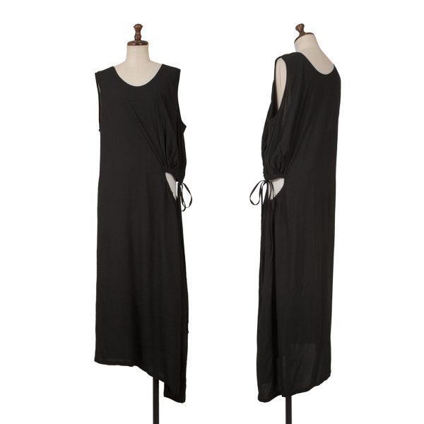 ワイズY's レーヨンサイドギャザーホールデザインノースリーブ